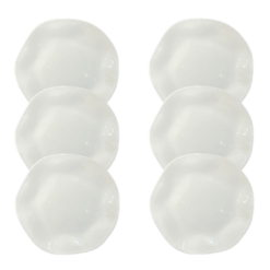 Kit Prato de Sobremesa Ryo 21,5cm Porcelana Branca - 6 Peças