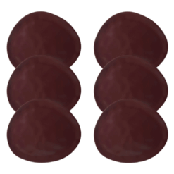 Kit Prato de Lanche Runas Marsala Cerâmica - 6 Peças