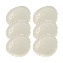 Kit Prato Lanche Runas Cimento Queimado Cerâmica - 6 Peças