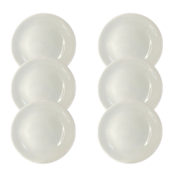 Kit Saladeira Pequena Capri Porcelana Branca - 6 Peças