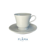 Kit Xícara de Café com Pires Capri Porcelana Branca – 6 Peças - Imagem 2