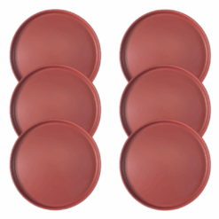 Kit Prato Lanche Edge Cayenne Cerâmica - 6 Peças