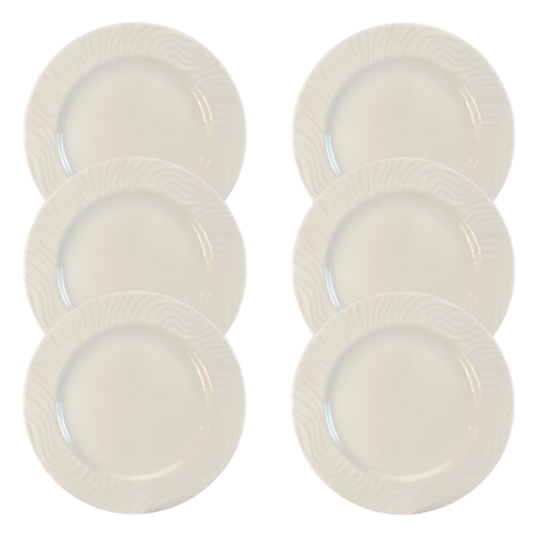 7e90b592729f896555619333dcaba223.png Kit Prato de Sobremesa Luiza Porcelana Branca - 6 Peças - Imagem 1