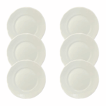 Kit Prato de Sobremesa Izabel Porcelana Branca - 6 Peças