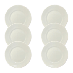 Kit Prato de Sobremesa Izabel Porcelana Branca - 6 Peças
