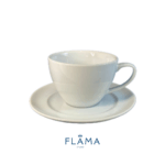 Kit Xícara de Chá com Pires Versa Porcelana Branca - 6 Peças - Imagem 2