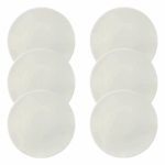 Kit Prato de Sobremesa White 21cm Porcelana Branca - 6 Peças