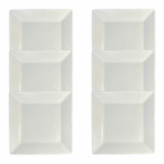 Kit Prato de Sobremesa Quartier 20x20cm Porcelana Branca - 6 Peças