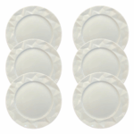 Kit Prato de Sobremesa Edros Porcelana Branca - 6 Peças