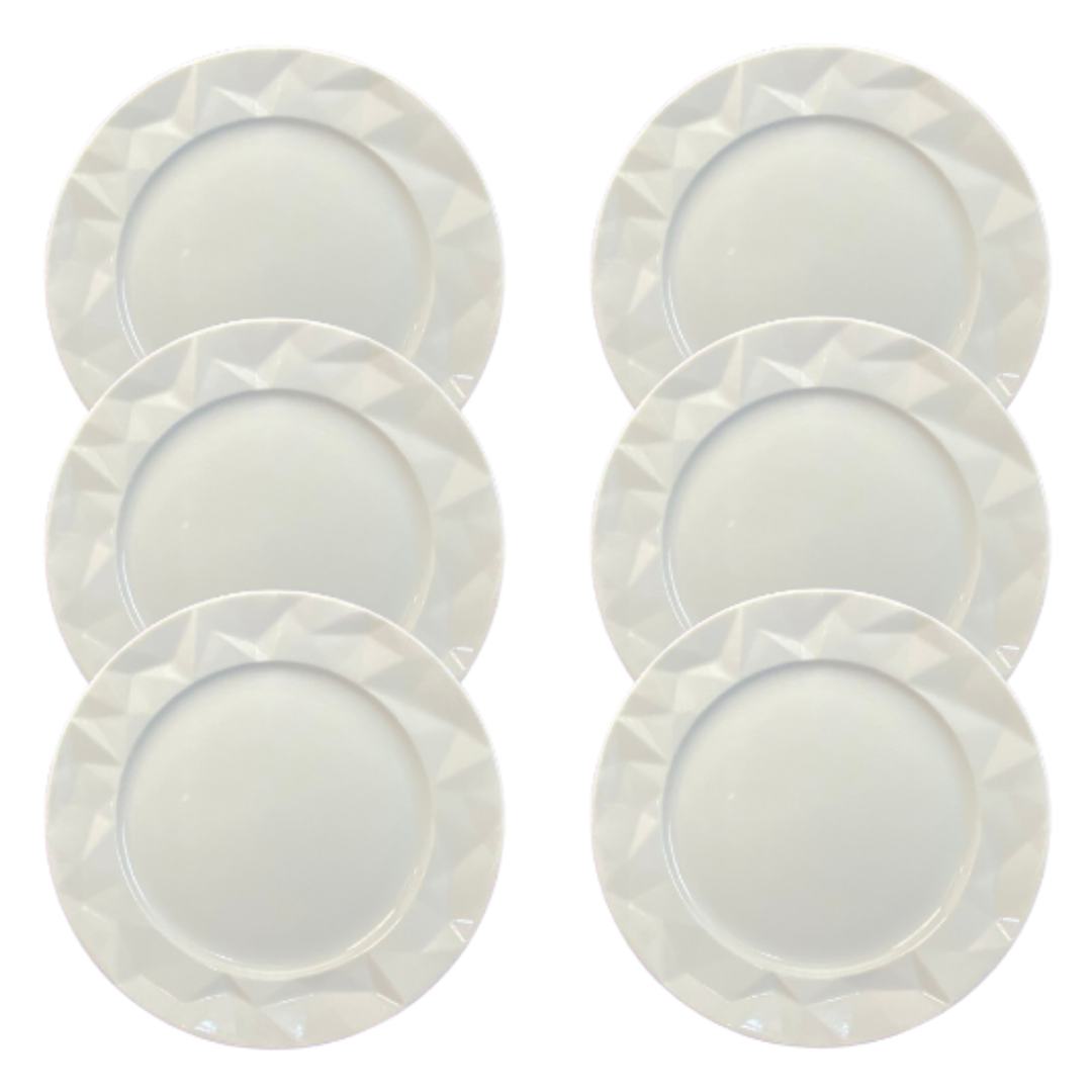 b3cbb006106b0d648ab93bc40c58657a.png Kit Prato de Sobremesa Edros Porcelana Branca - 6 Peças - Imagem 1