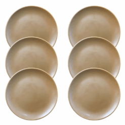 Kit Prato de Sobremesa Unni Avelã 19cm - 6 Peças