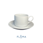 Kit Xícara de Café com Pires Brasília Porcelana Branca – 6 Peças - Imagem 2