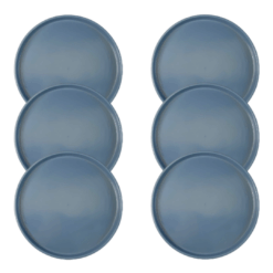 Kit Prato Lanche Edge Bluestone Cerâmica - 6 Peças