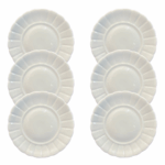 Kit Prato de Lanche Bia Porcelana Branca - 6 Peças