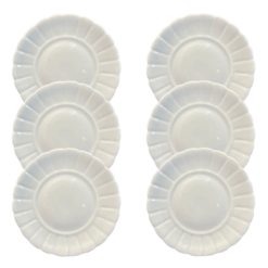 Kit Prato de Lanche Bia Porcelana Branca - 6 Peças
