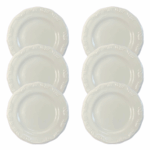 Kit Prato Sobremesa 19cm Pomerode Porcelana Branca - 6 Peças