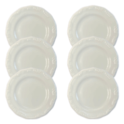 Kit Prato Sobremesa 19cm Pomerode Porcelana Branca - 6 Peças