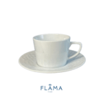 Kit Xícara de Café com Pires Ártico Porcelana Branca – 6 Peças - Imagem 2