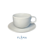 Kit Xícara de Café com Pires Convexa Porcelana Branca – 6 Peças - Imagem 2