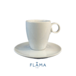 Kit Xícara de Café com Pires Holandesa Porcelana Branca – 6 Peças - Imagem 2