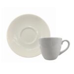 Xícara Restaurante com Pires - Porcelana Branca