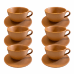 Kit Xícara de Chá Unni Avelã - Cerâmica