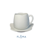 Kit Xícara de Café com Pires Angra Porcelana Branca – 6 Peças - Imagem 2