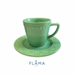 Kit Xícara de Chá Mendi Sálvia Cerâmica - 6 Peças - Imagem 2