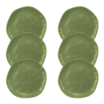 Kit Prato Raso Organic Folha Cerâmica - 6 Unidades