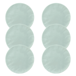 Kit Prato Raso Orgânico Porcelana Azul – 6 Peças