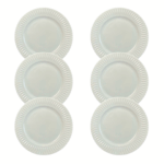 Kit Prato Raso Diamante Porcelana Branca – 6 Peças