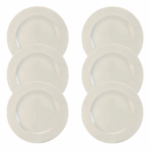 Kit Prato Raso Luiza Porcelana Branca – 6 Peças