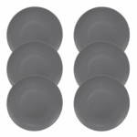 Kit Prato Raso Color Home Grafite Cerâmica - 6 Peças