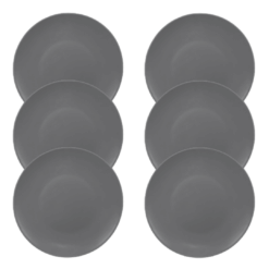Kit Prato Raso Color Home Grafite Cerâmica - 6 Peças