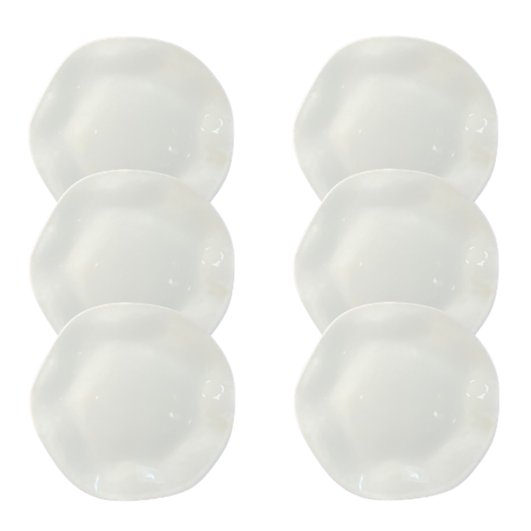 517765c9138fb4d4db428f8a2d65c385.png Kit Prato Raso Ryo Porcelana Branca – 6 Peças - Imagem 1