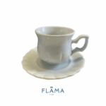Kit Xícara de Café com Pires Bia Porcelana Branca – 6 Peças - Imagem 2