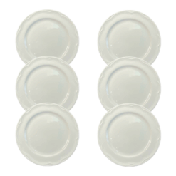 Kit Prato Raso Cottage Porcelana Branca – 6 Peças