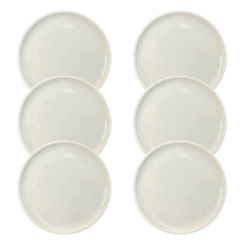Kit Prato Raso Redondo Bold Porcelana Branca - 6 Peças