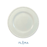 Kit Prato Raso Bolinha Cerâmica Branca - 6 Peças - Imagem 2