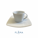 Kit Xícara de Café com Pires Oriental Porcelana Branca – 6 Peças - Imagem 2