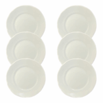 Kit Prato Raso Izabel Porcelana Branca – 6 Peças