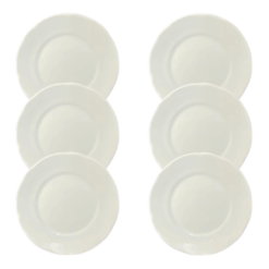 Kit Prato Raso Izabel Porcelana Branca – 6 Peças
