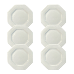 Kit Prato Raso Prisma Porcelana Branca – 6 Peças