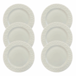Kit Prato Raso Tassel Porcelana Branca – 6 Peças