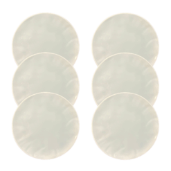 Kit Prato Raso Orgânico Porcelana Branca – 6 Peças