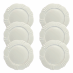 Kit Prato Raso Soleil Porcelana Branca – 6 Peças