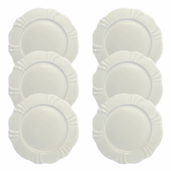 Kit Prato Raso Soleil Porcelana Branca – 6 Peças