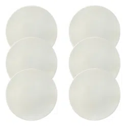 Kit Prato Raso Convexa Porcelana Branca – 6 Peças