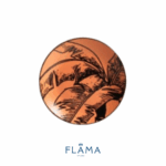 Kit Prato de Sobremesa Coqueiro Rawa Laranja/Preto - 6 Peças - Imagem 2