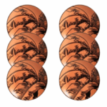 Kit Prato de Sobremesa Coqueiro Rawa Laranja/Preto - 6 Peças